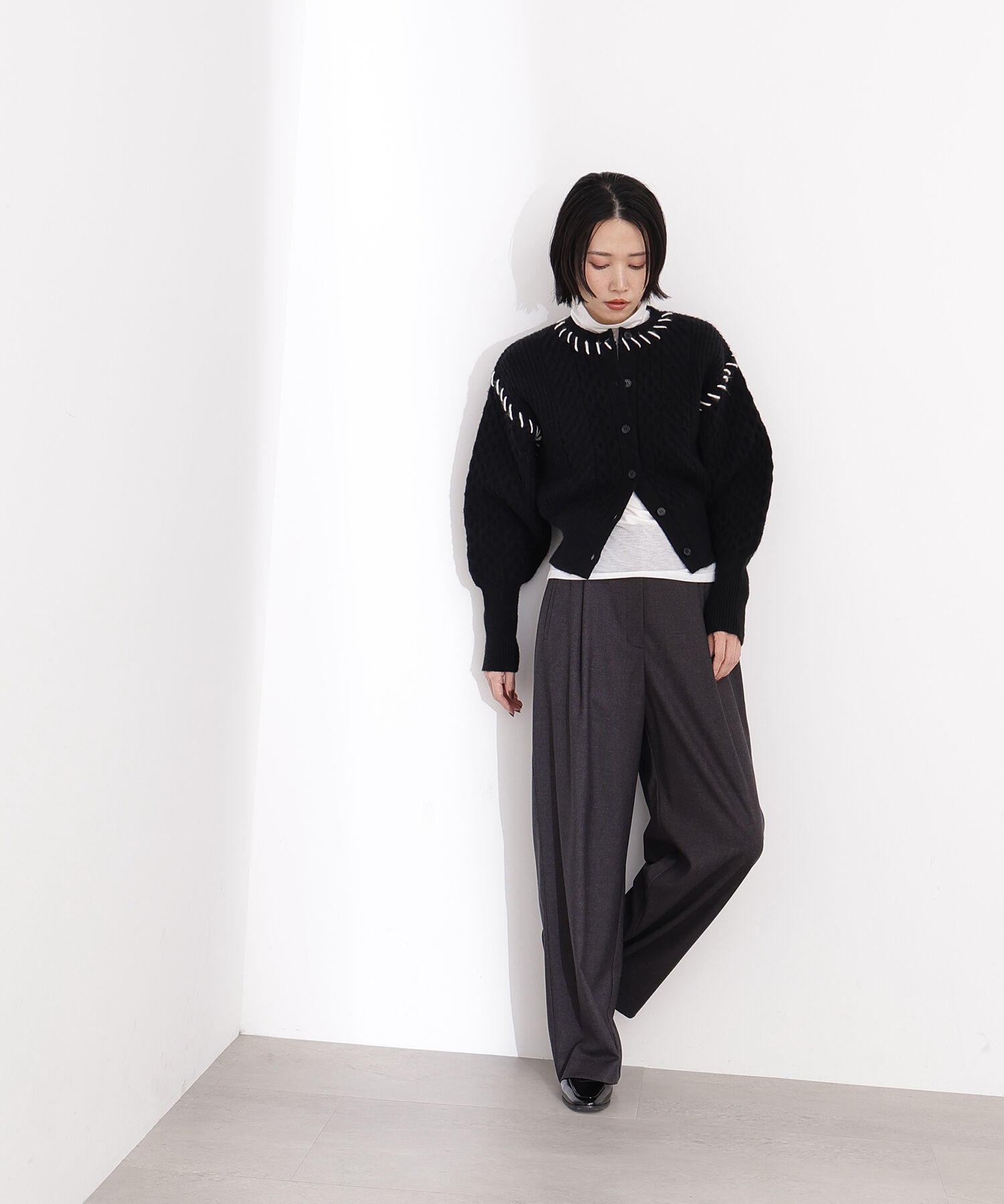  「ケーブルステッチカーディガン」|ニット・セーター|