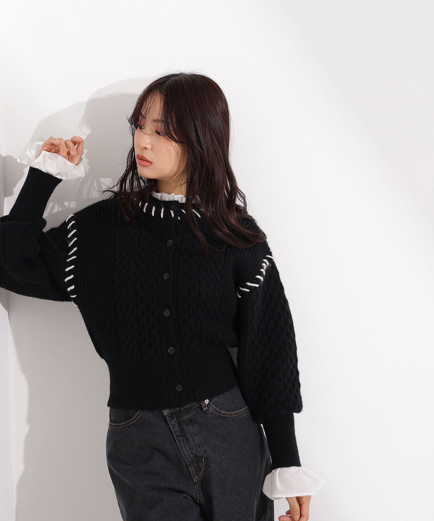  「ケーブルステッチカーディガン」|ニット・セーター|