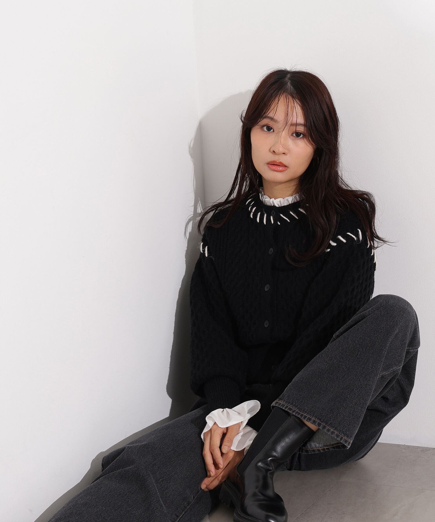  「ケーブルステッチカーディガン」|ニット・セーター|