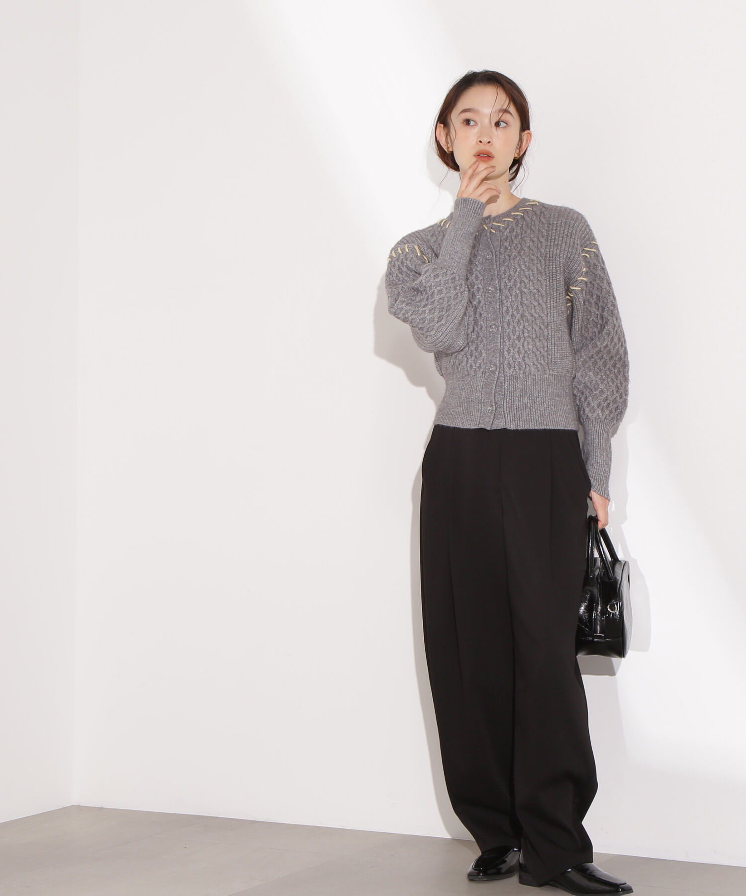  「ケーブルステッチカーディガン」|ニット・セーター|