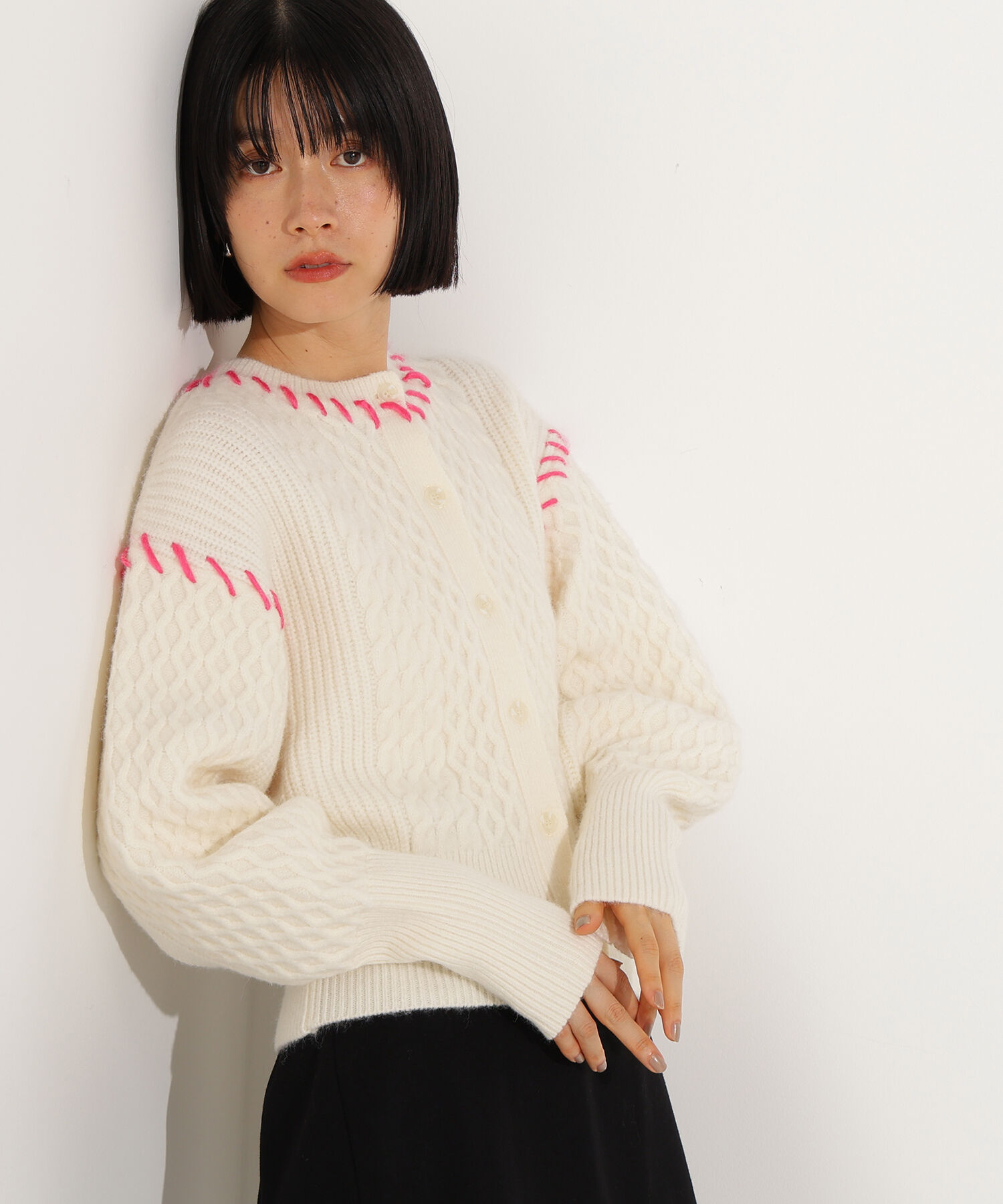  「ケーブルステッチカーディガン」|ニット・セーター|