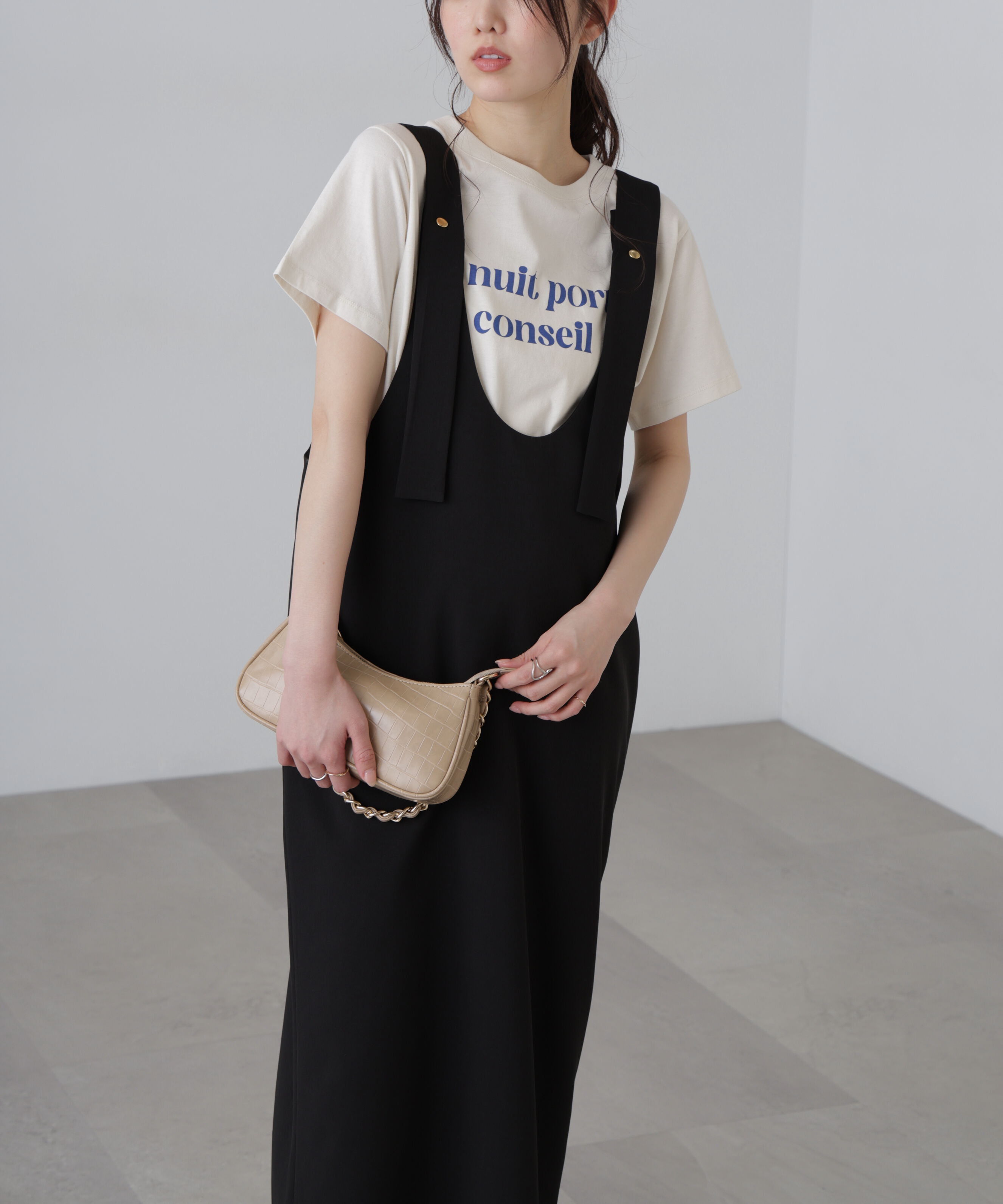  「Uネックジャンパースカート」|ワンピース|