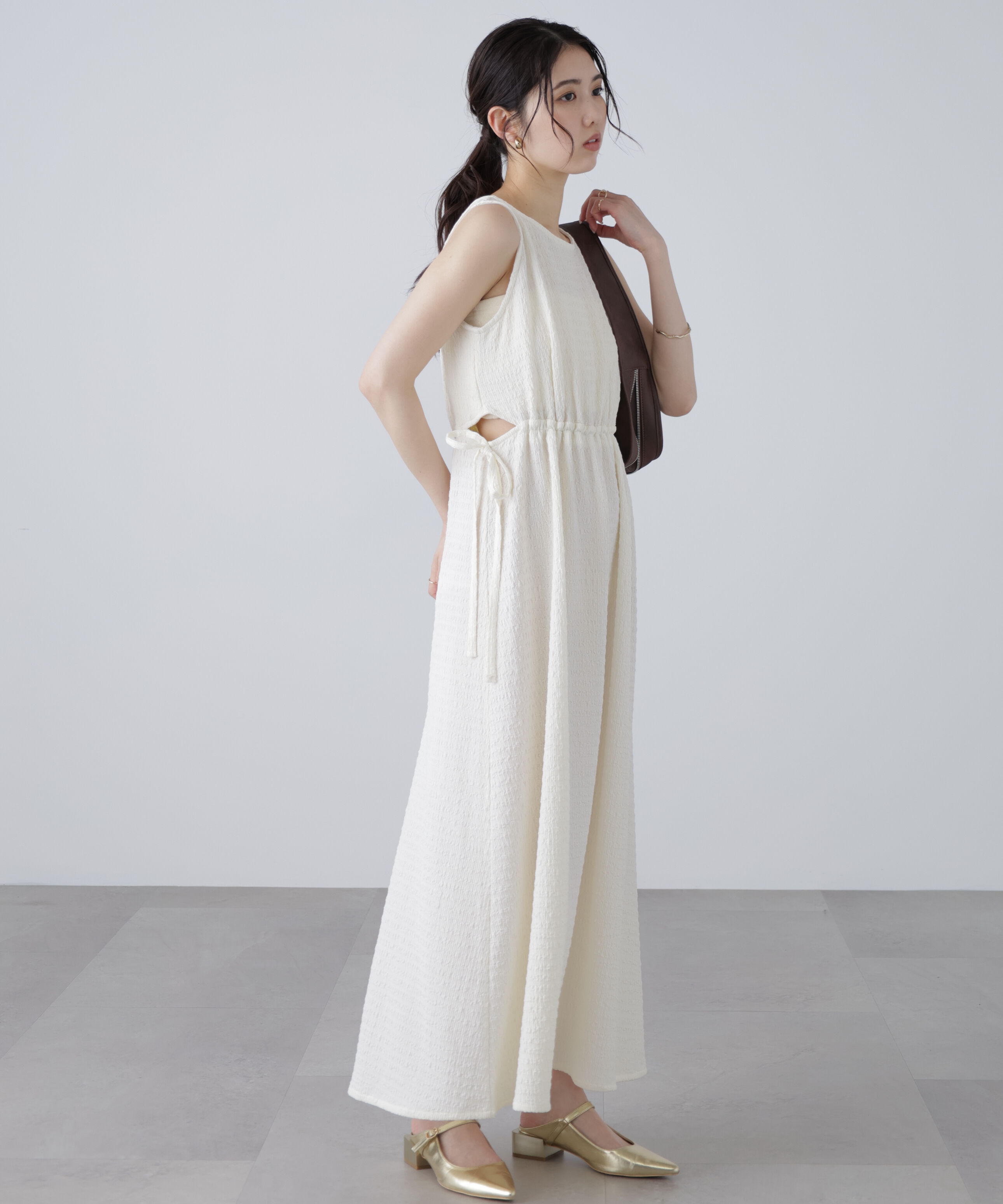  「サイドカットノースリカットソーワンピース」|ワンピース|