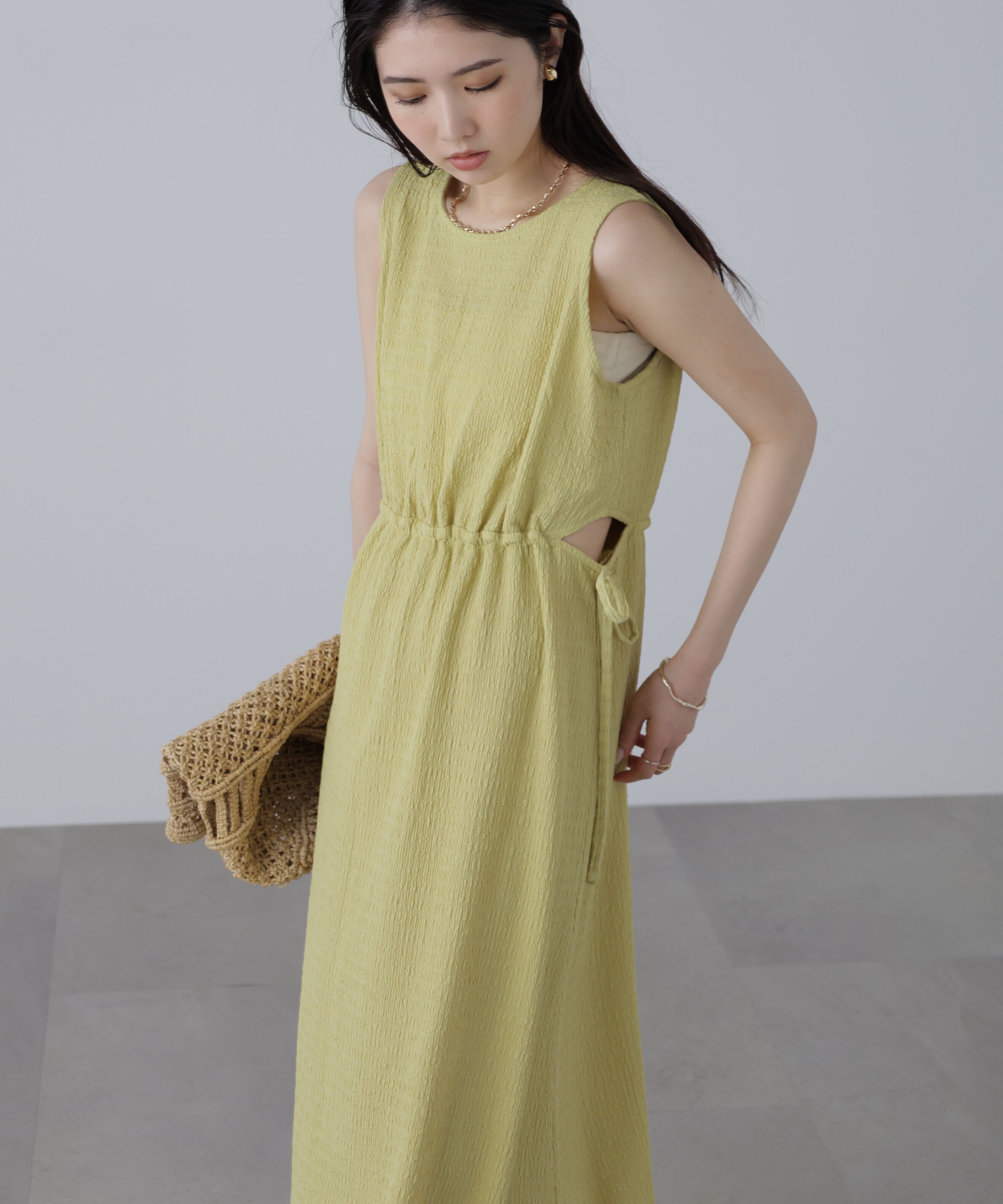  「サイドカットノースリカットソーワンピース」|ワンピース|