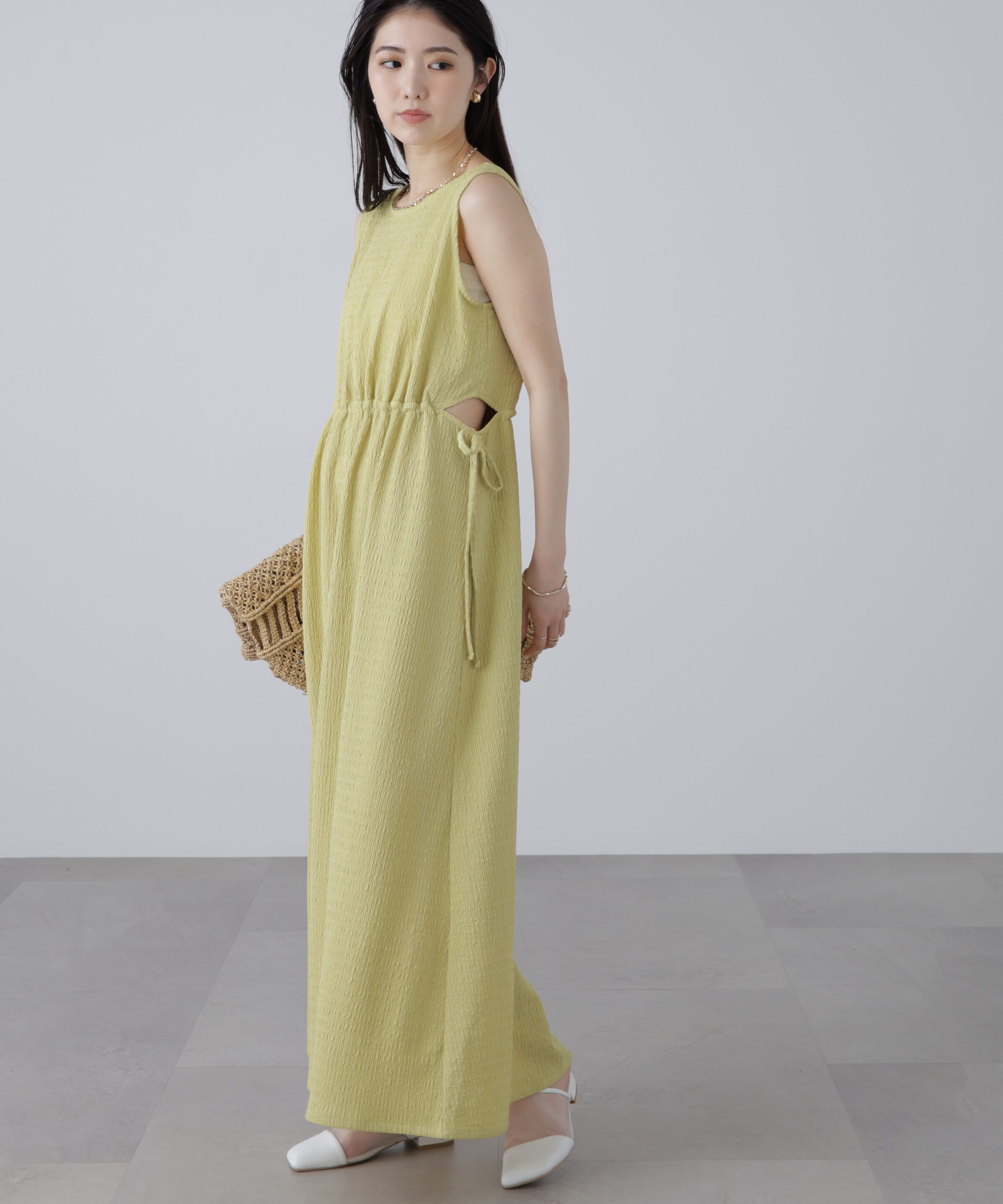  「サイドカットノースリカットソーワンピース」|ワンピース|