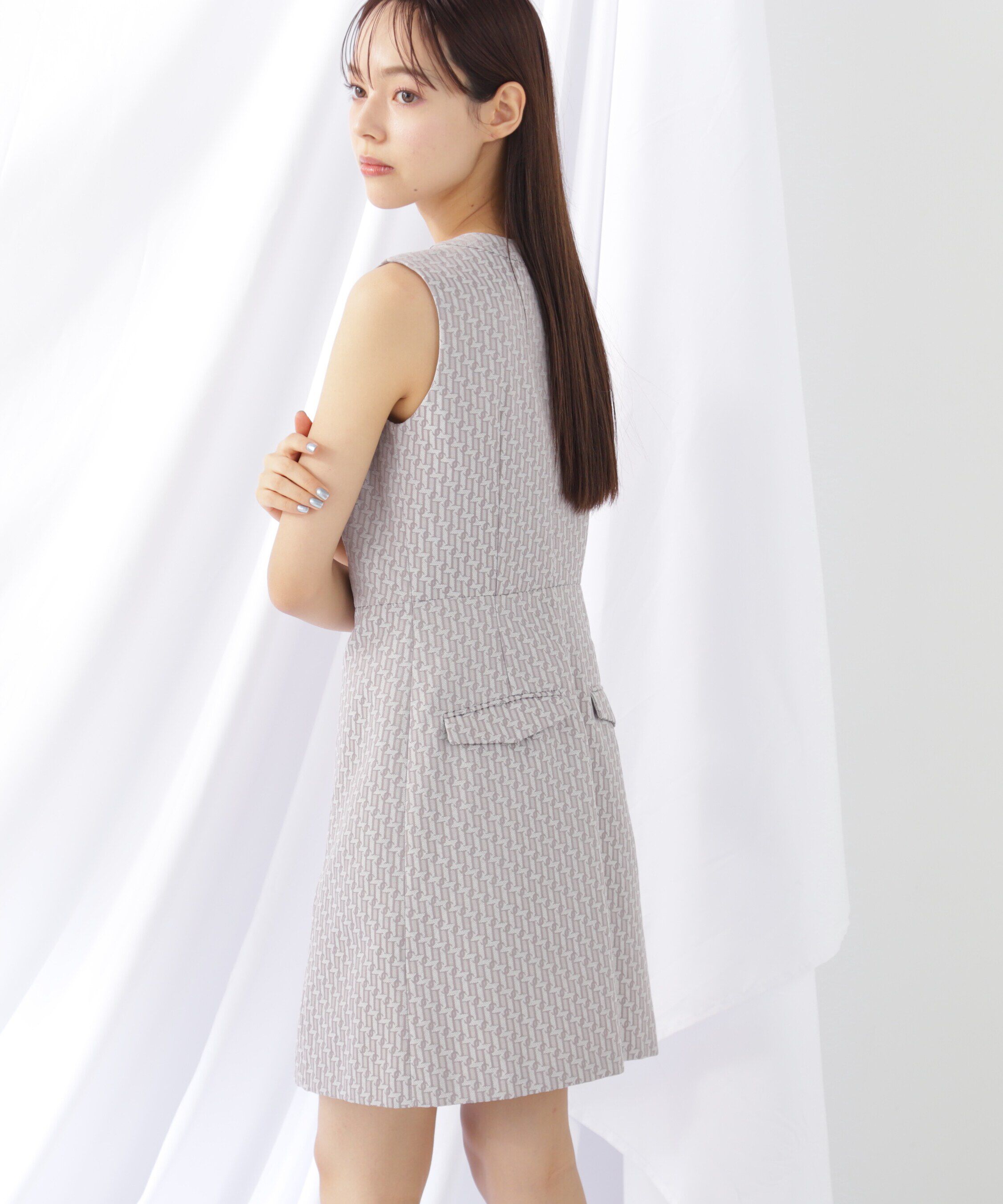  「モノグラムジャガードミニワンピース」|ワンピース|