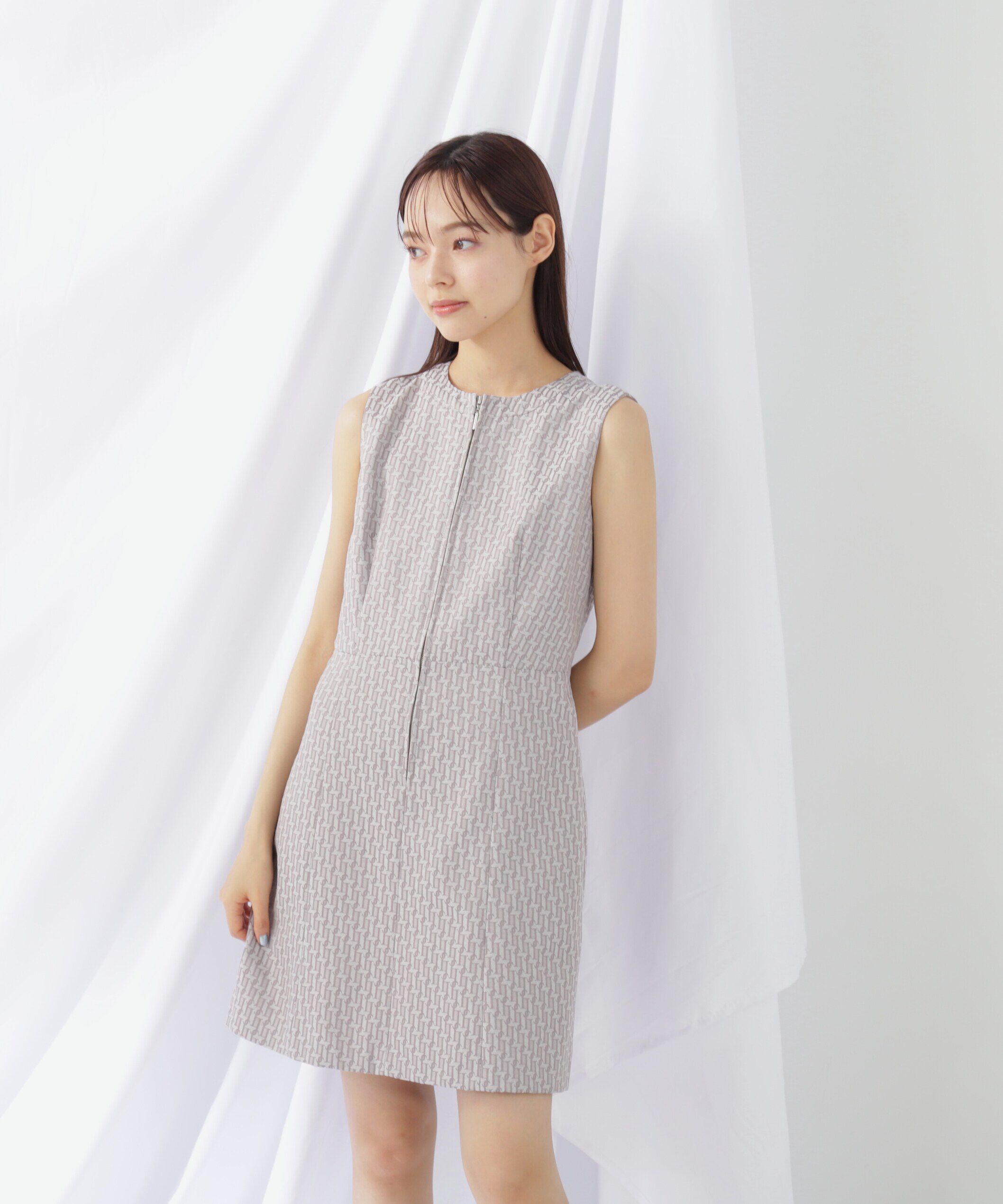  「モノグラムジャガードミニワンピース」|ワンピース|