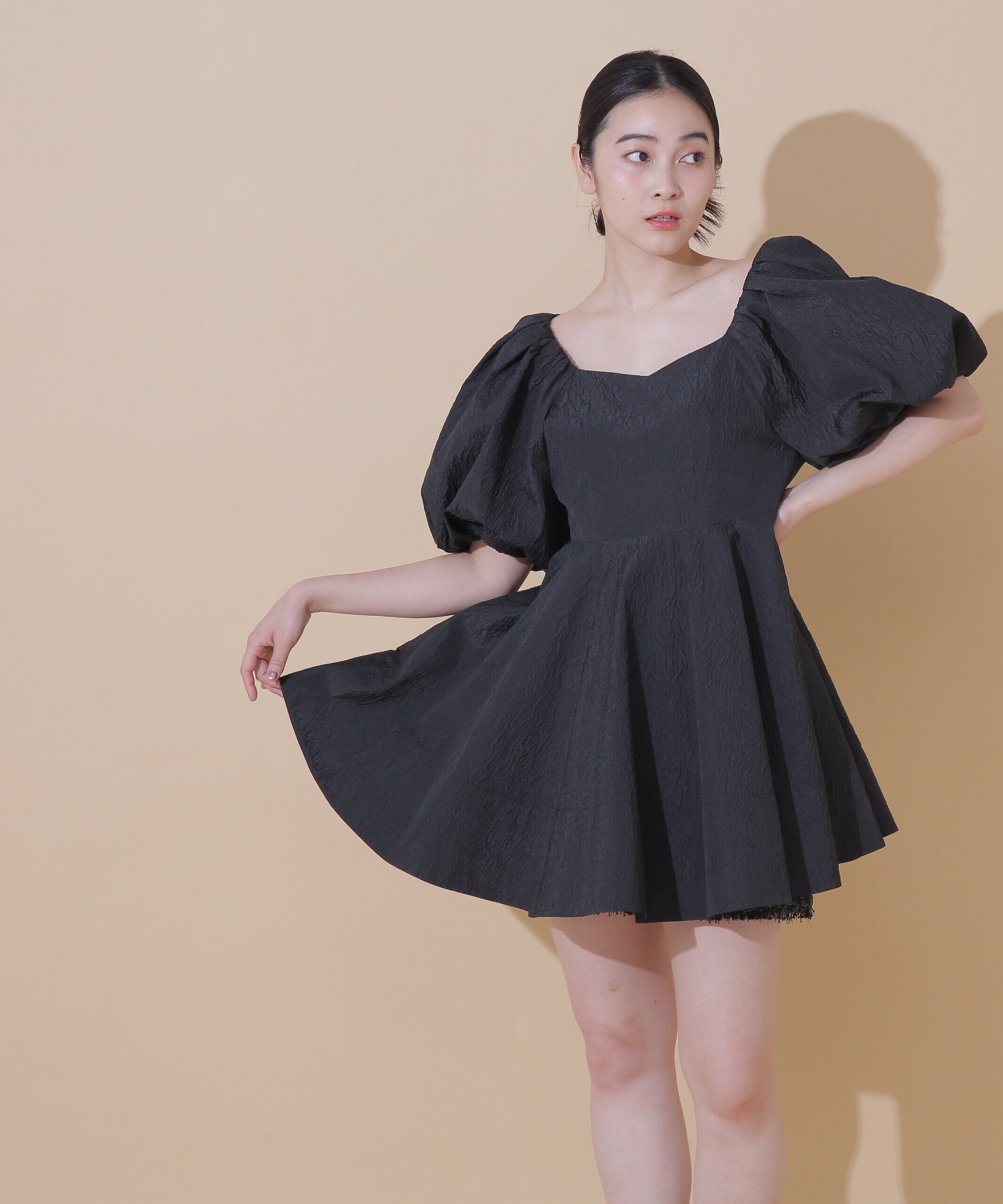  「◇ジャガードミニワンピース」|ワンピース|