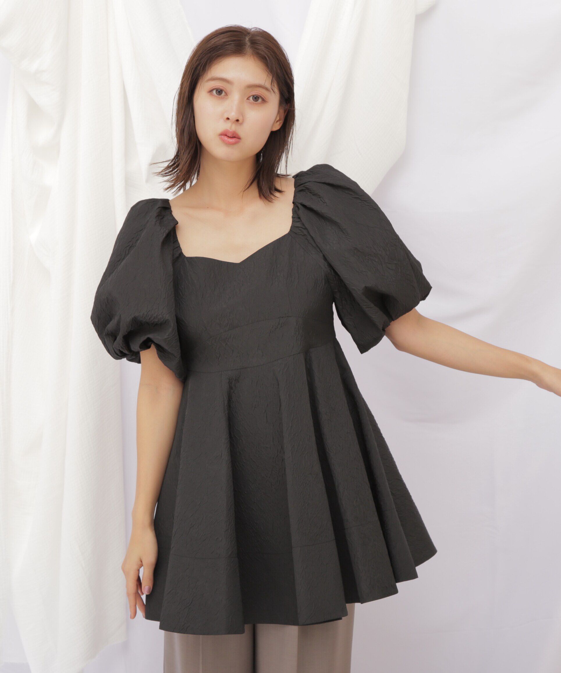  「◇ジャガードミニワンピース」|ワンピース|