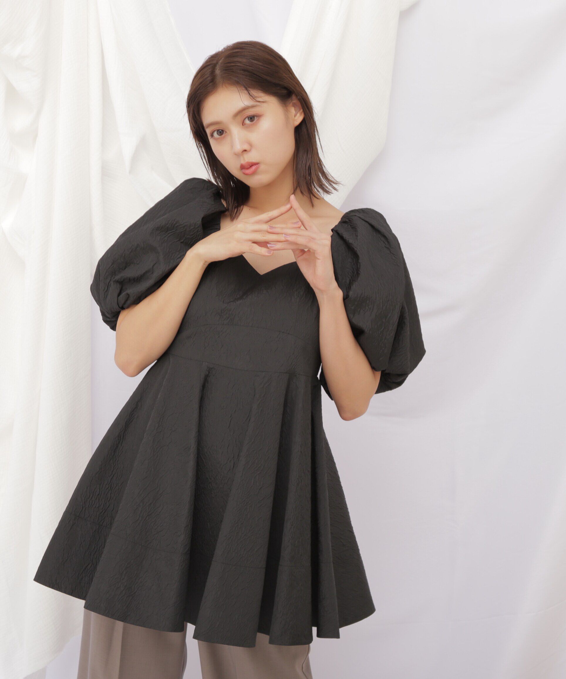  「◇ジャガードミニワンピース」|ワンピース|