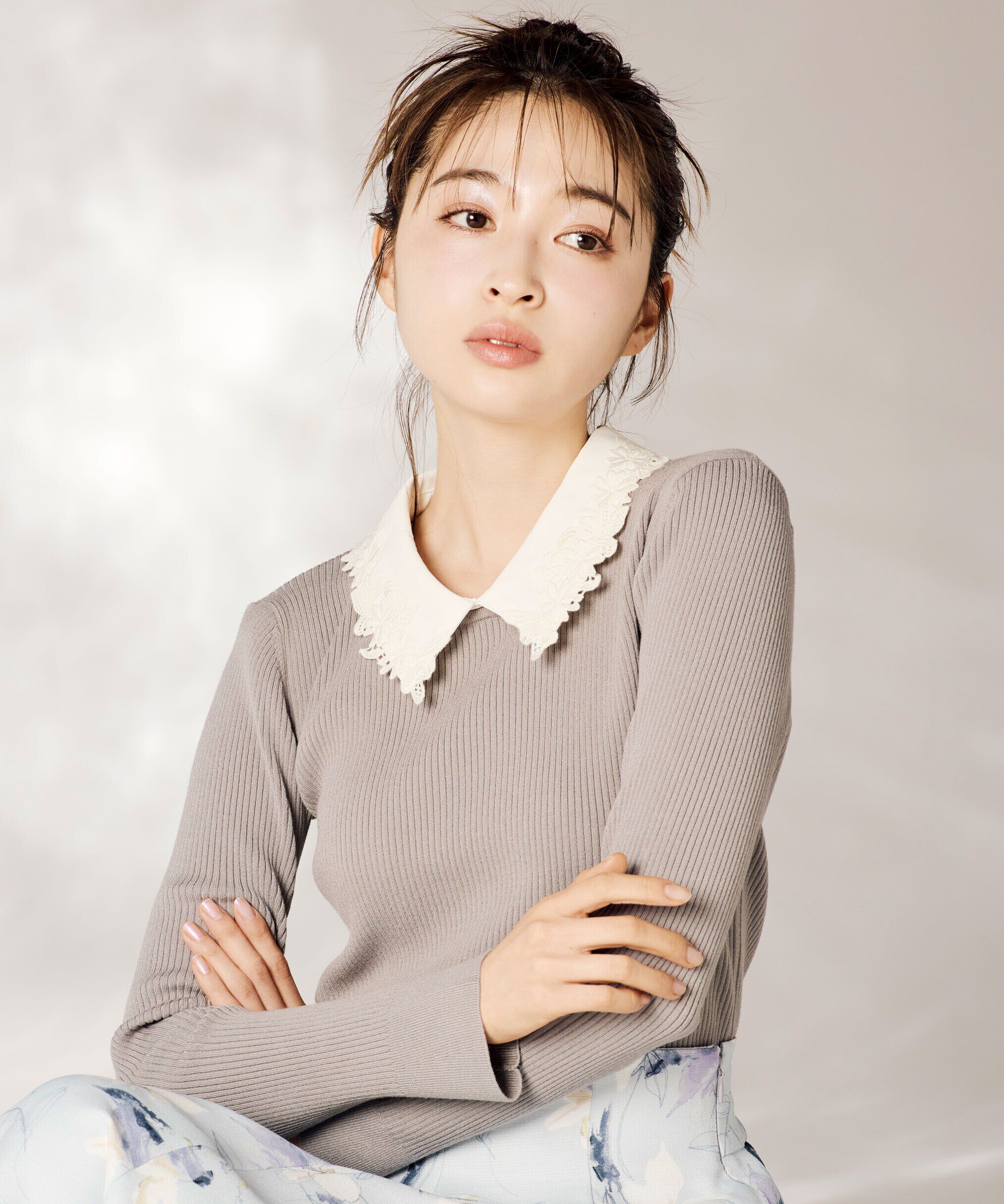  「衿付きリブニット」|ニット・セーター|