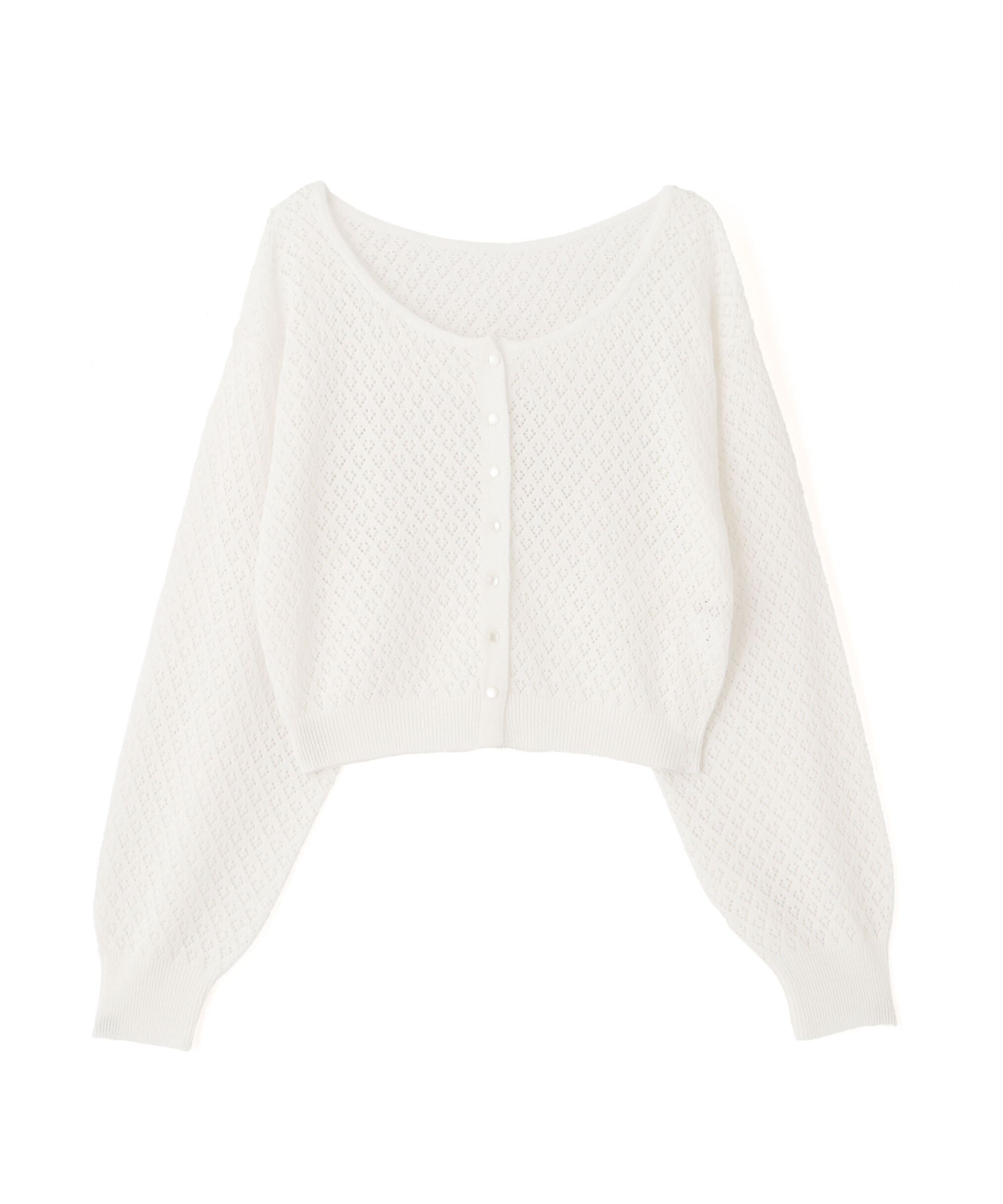 PROPORTION BODY DRESSING「ショート透かし編みカーデカーディガン」|カーディガン|