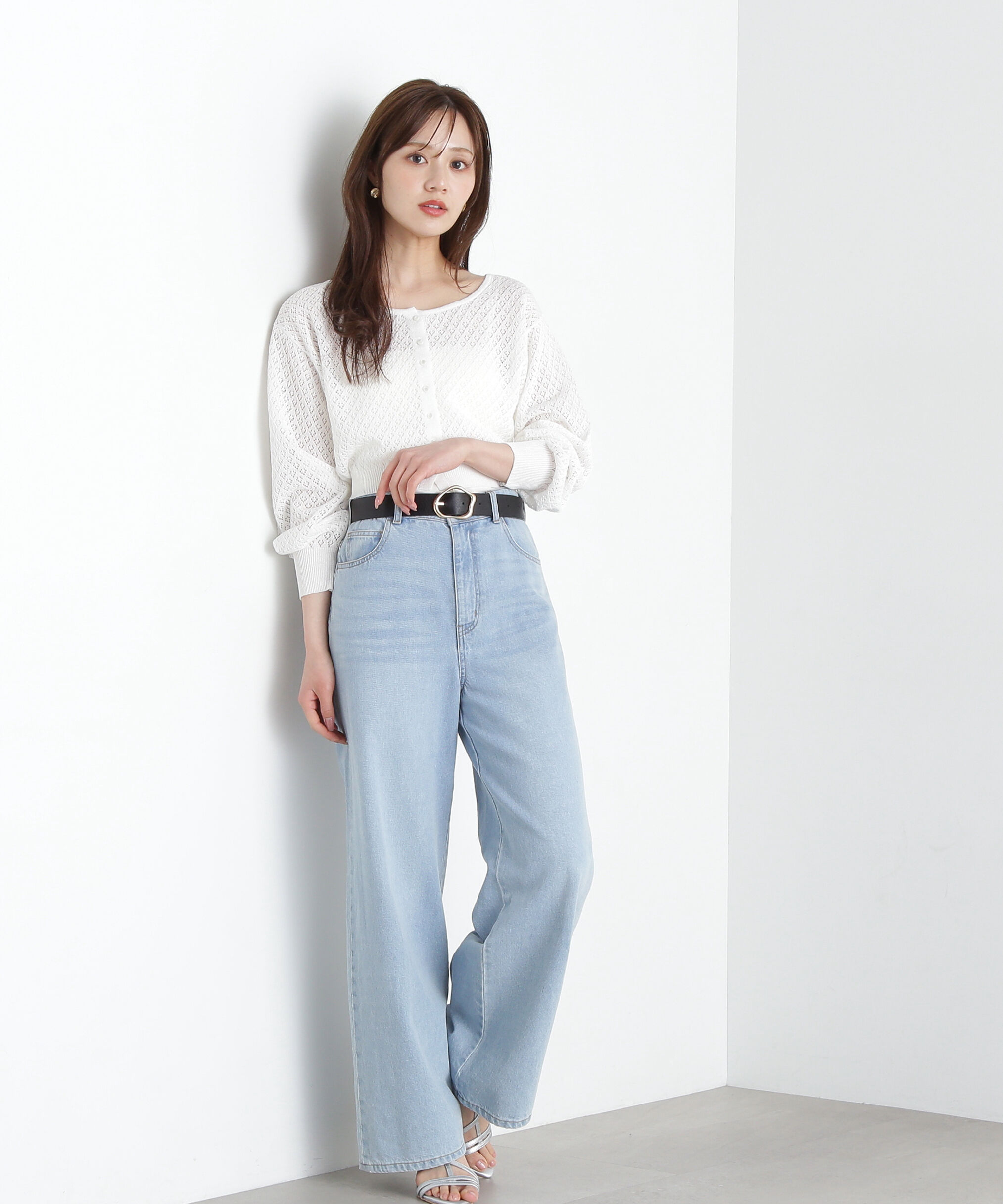 PROPORTION BODY DRESSING「ショート透かし編みカーデカーディガン」|カーディガン|