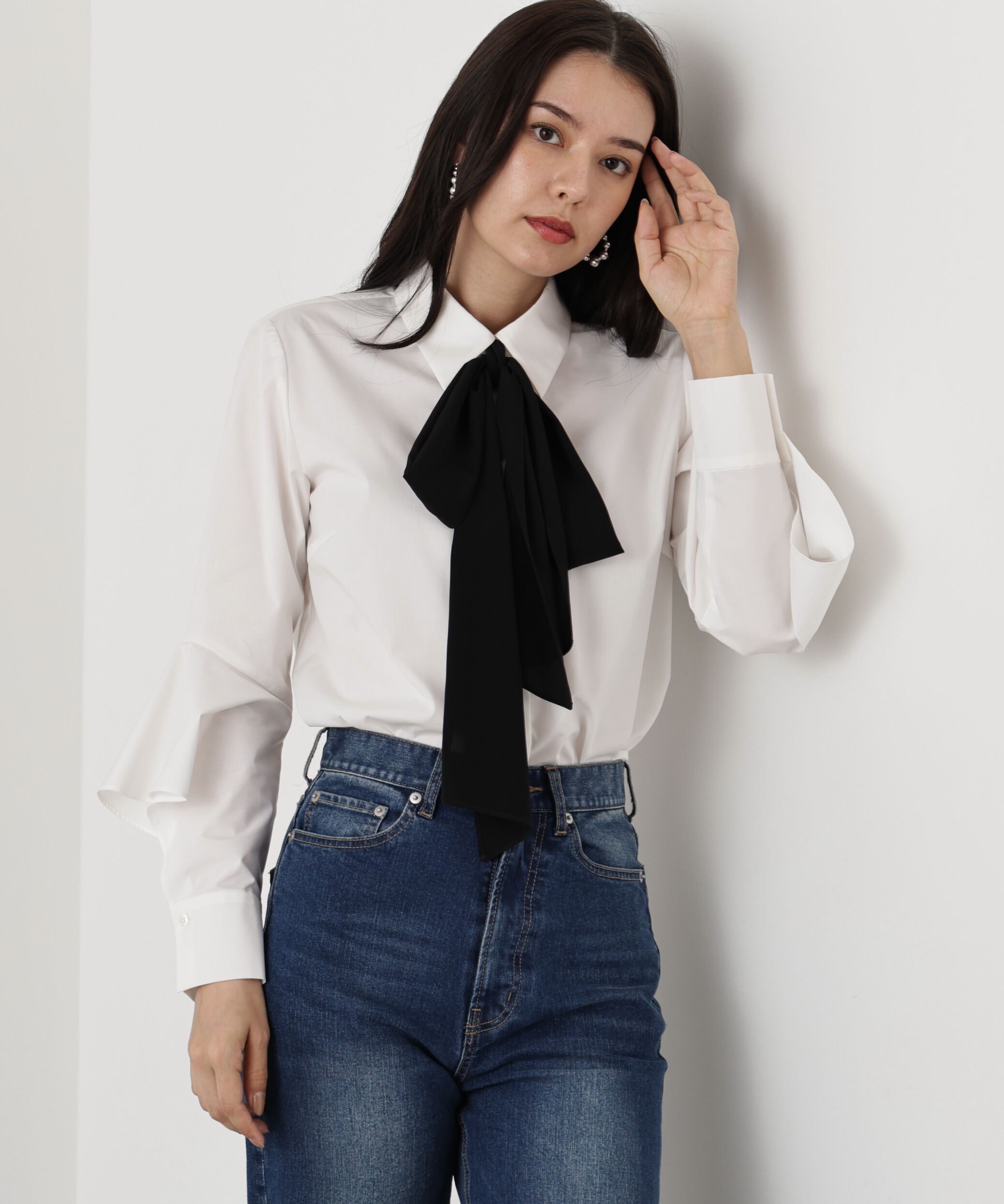  「◆ラッフルスリーブリボンブラウス」|シャツ・ブラウス|