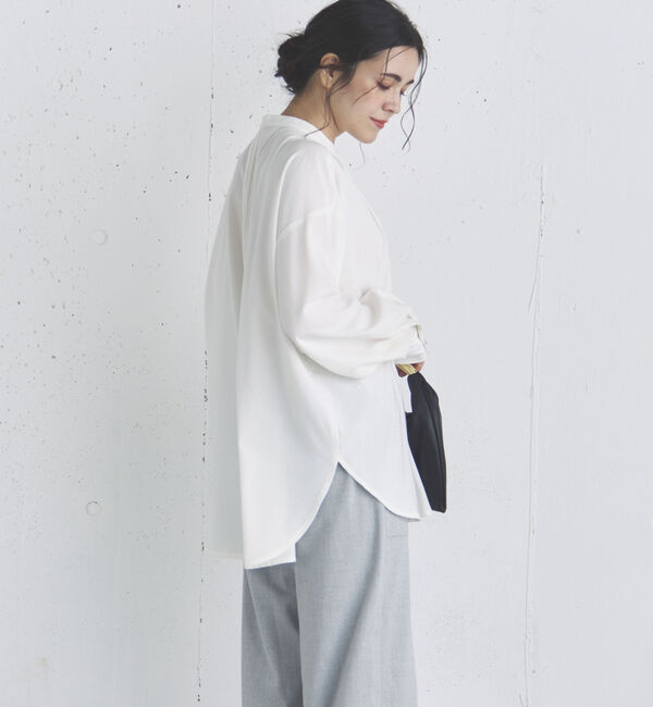 Doux archives「ピンタックバンドカラーシャツ」|シャツ・ブラウス|