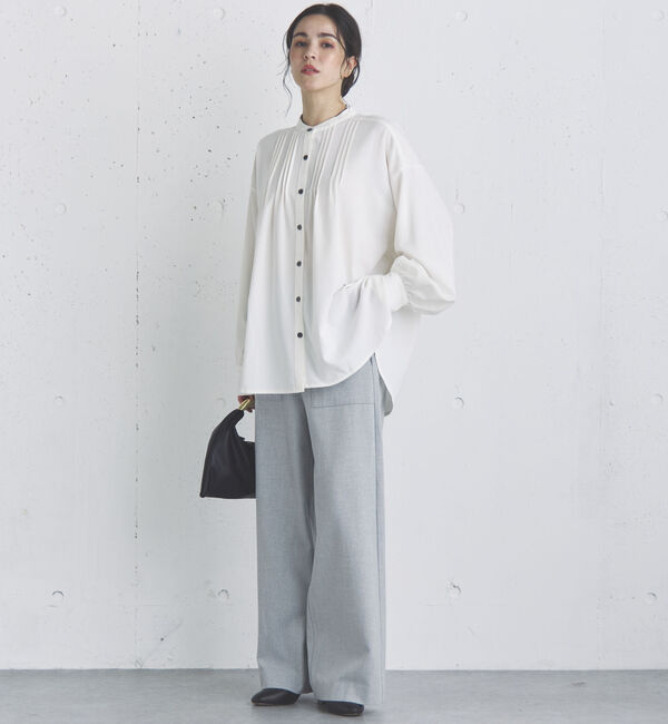 Doux archives「ピンタックバンドカラーシャツ」|シャツ・ブラウス|