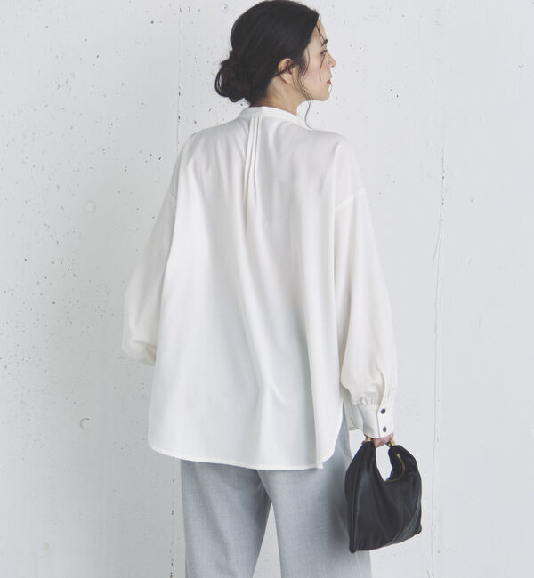 Doux archives「ピンタックバンドカラーシャツ」|シャツ・ブラウス|