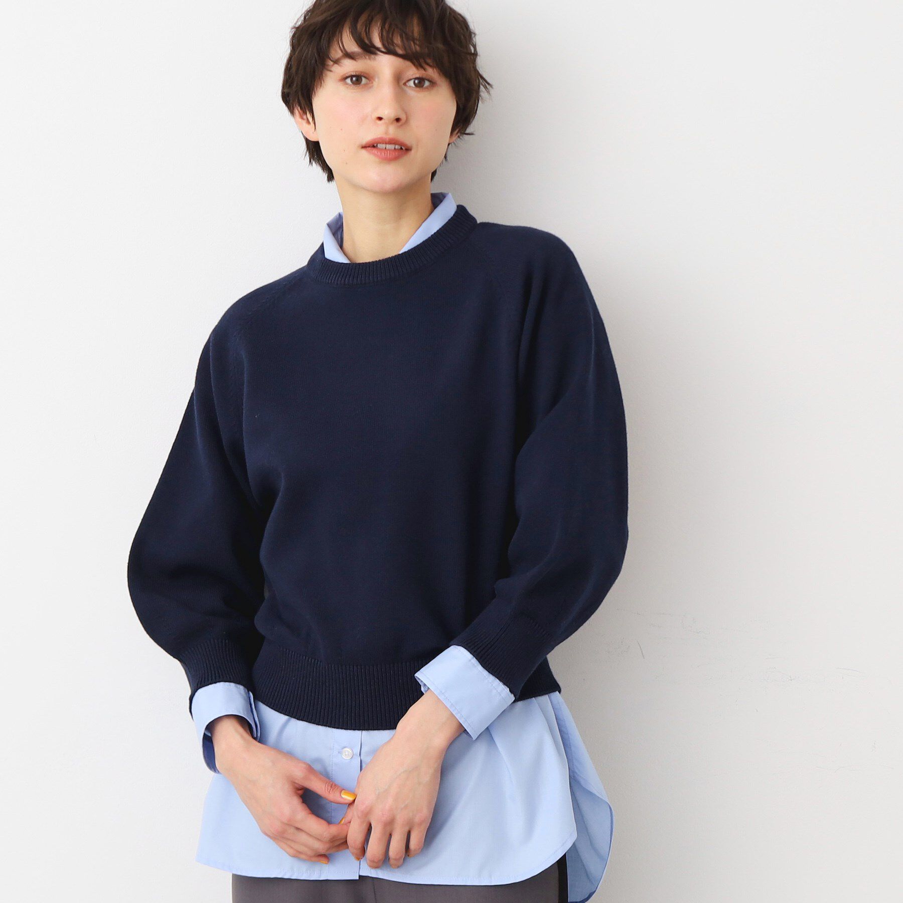 Dessin「【洗える・4サイズ展開】バルーンスリーブニット（XS～L）」|ニット・セーター|ネイビー(094)