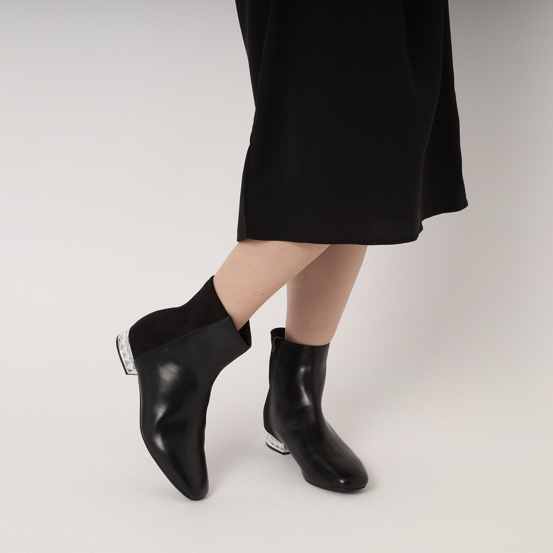 ESPERANZA「パール調ヒールショートブーツ」|ショートブーツ|