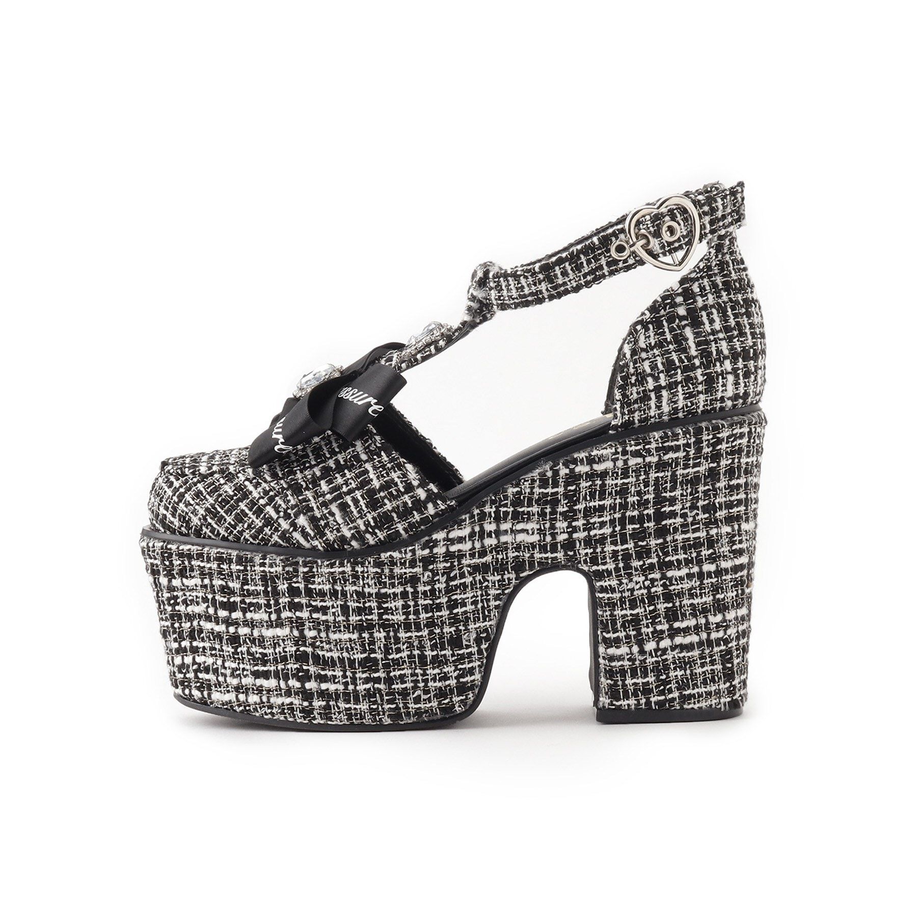 csT&P「厚底ビジュー付きリボンTストラップパンプス 24SS」|パンプス|