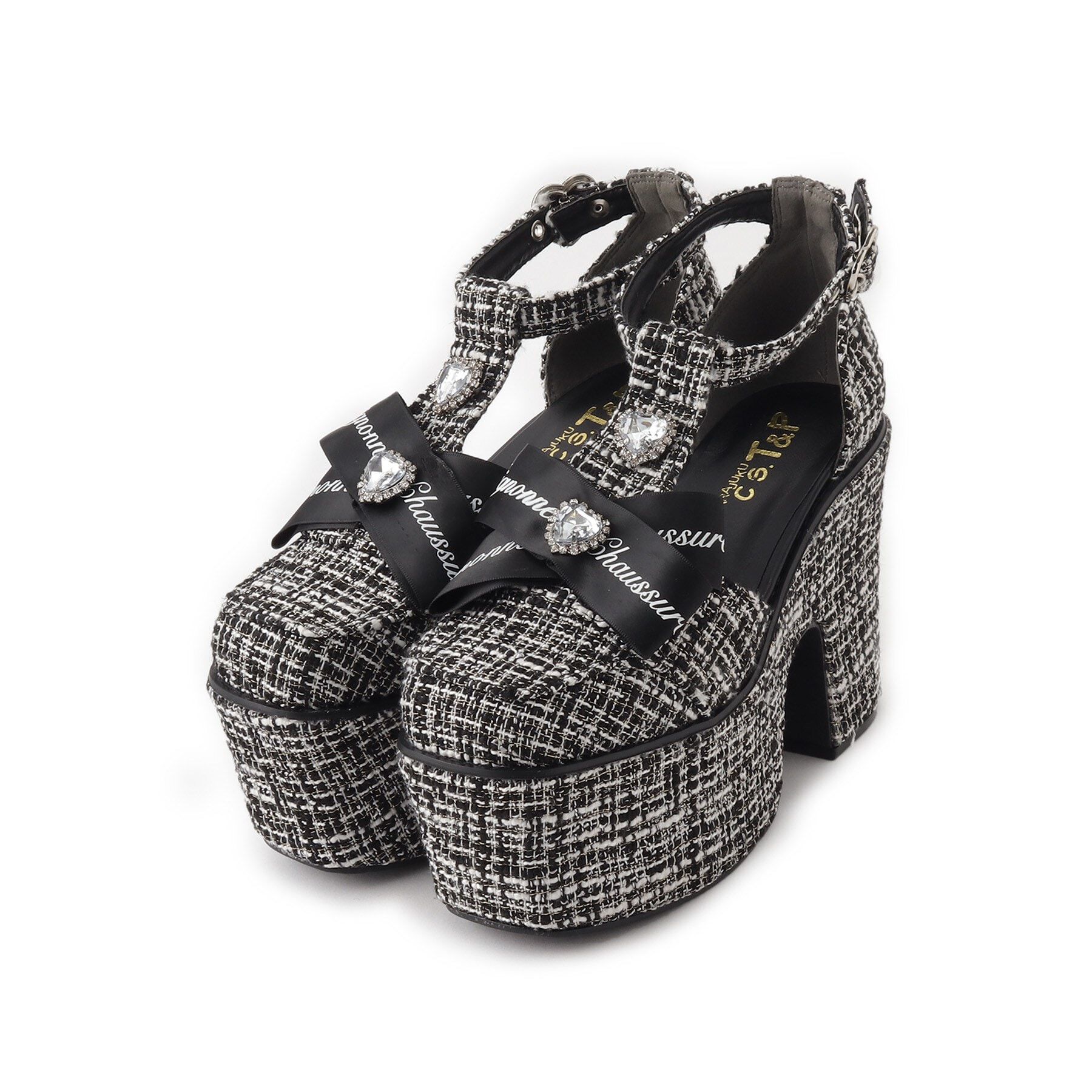 csT&P「厚底ビジュー付きリボンTストラップパンプス 24SS」|パンプス|ﾂｲｰﾄﾞ(399)