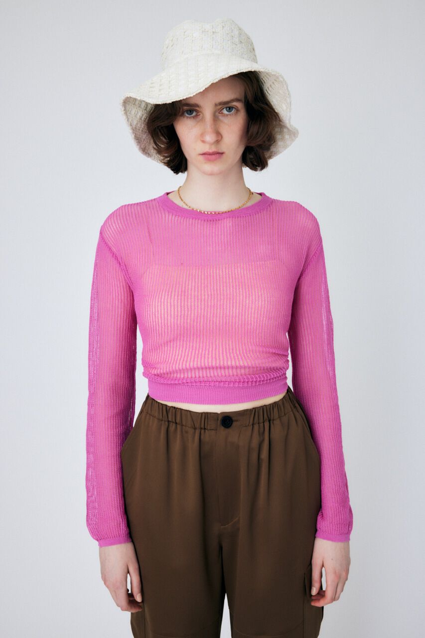 MOUSSY「MESH KNIT トップス」|ニット・セーター|PNK