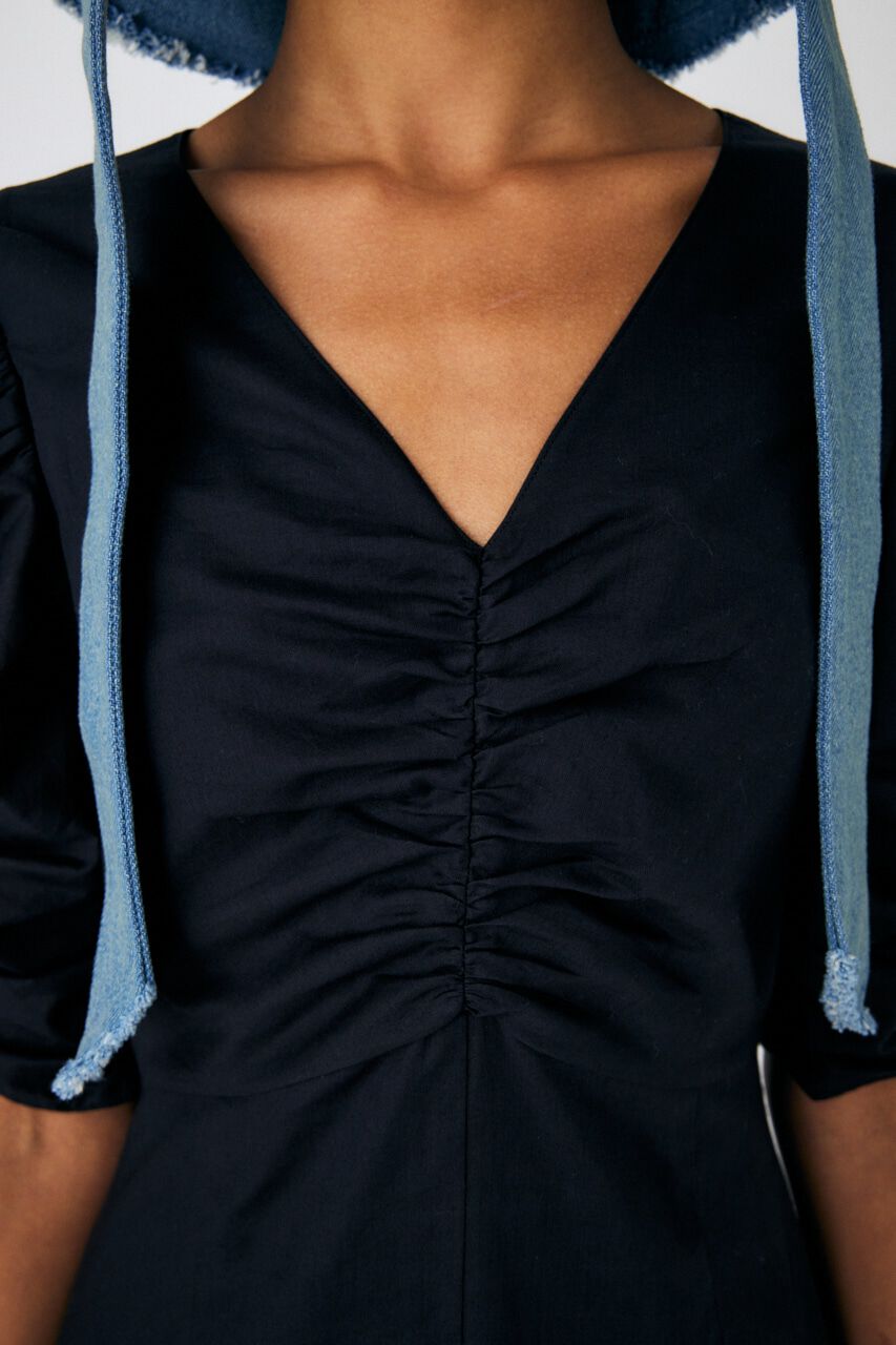 MOUSSY「GATHER SLEEVE ドレス」|ワンピース|