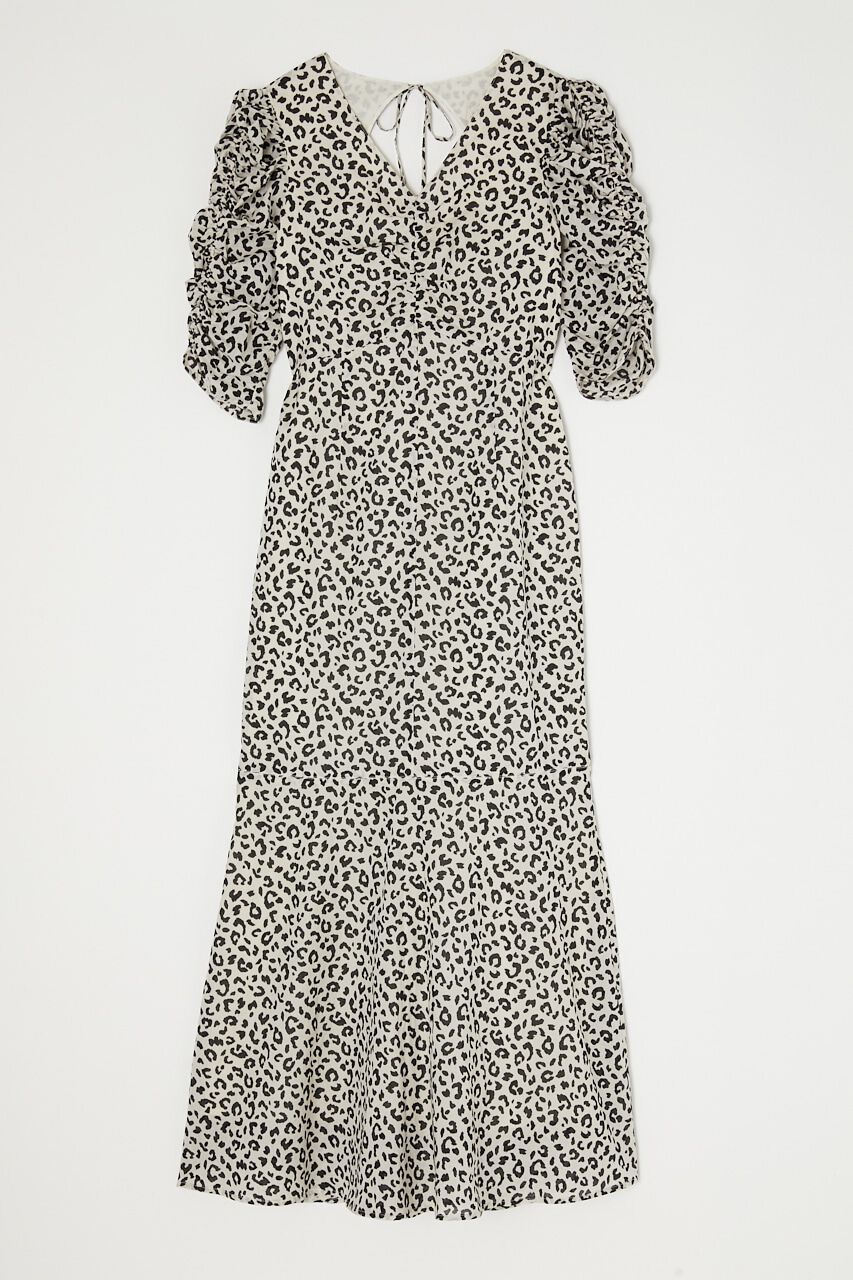 MOUSSY「GATHER SLEEVE ドレス」|ワンピース|柄BLK5