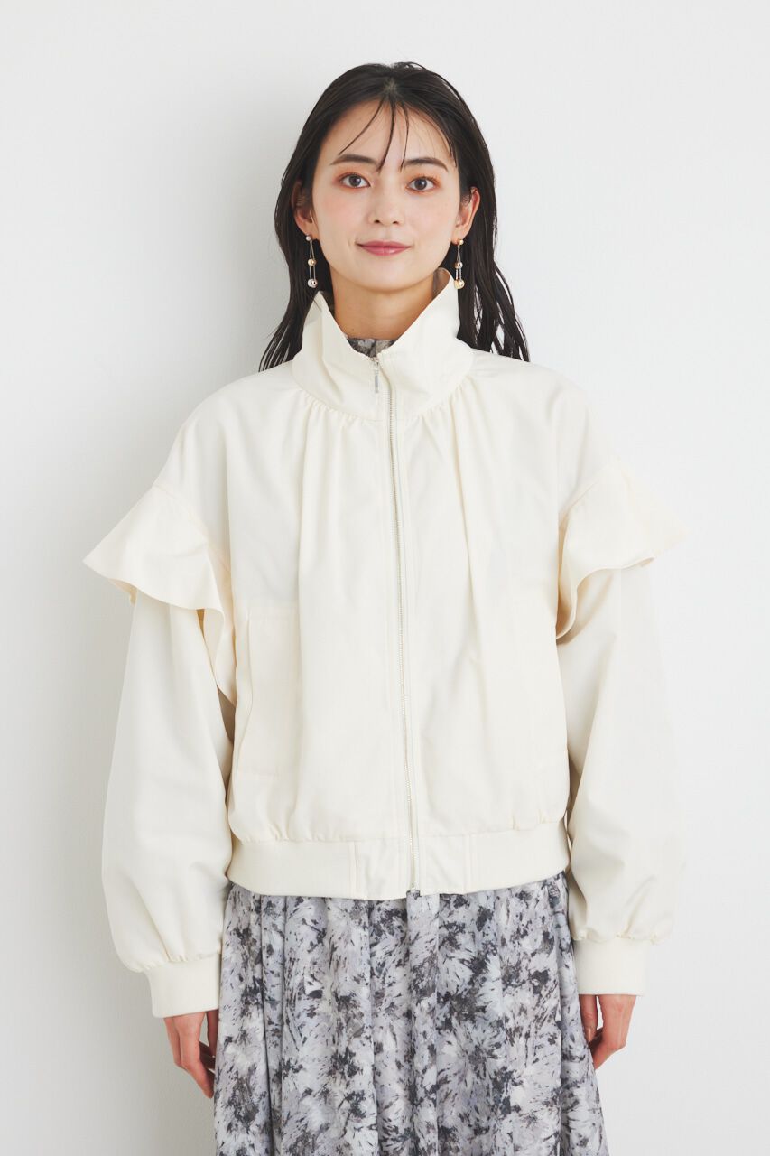 rienda「フリルショルダー2WAYブルゾン」|ブルゾン・スタジャン|