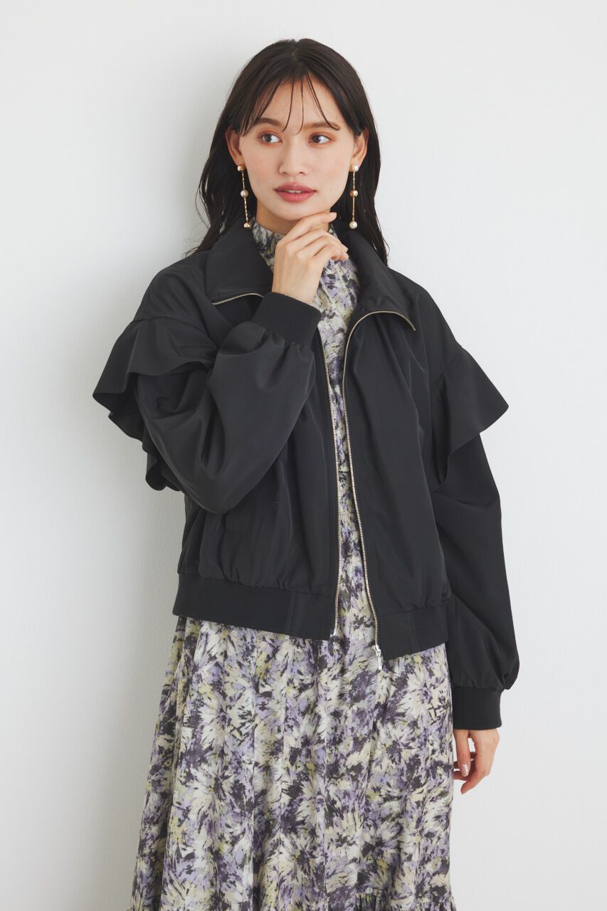 rienda「フリルショルダー2WAYブルゾン」|ブルゾン・スタジャン|