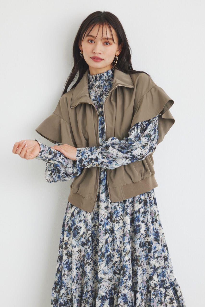 rienda「フリルショルダー2WAYブルゾン」|ブルゾン・スタジャン|