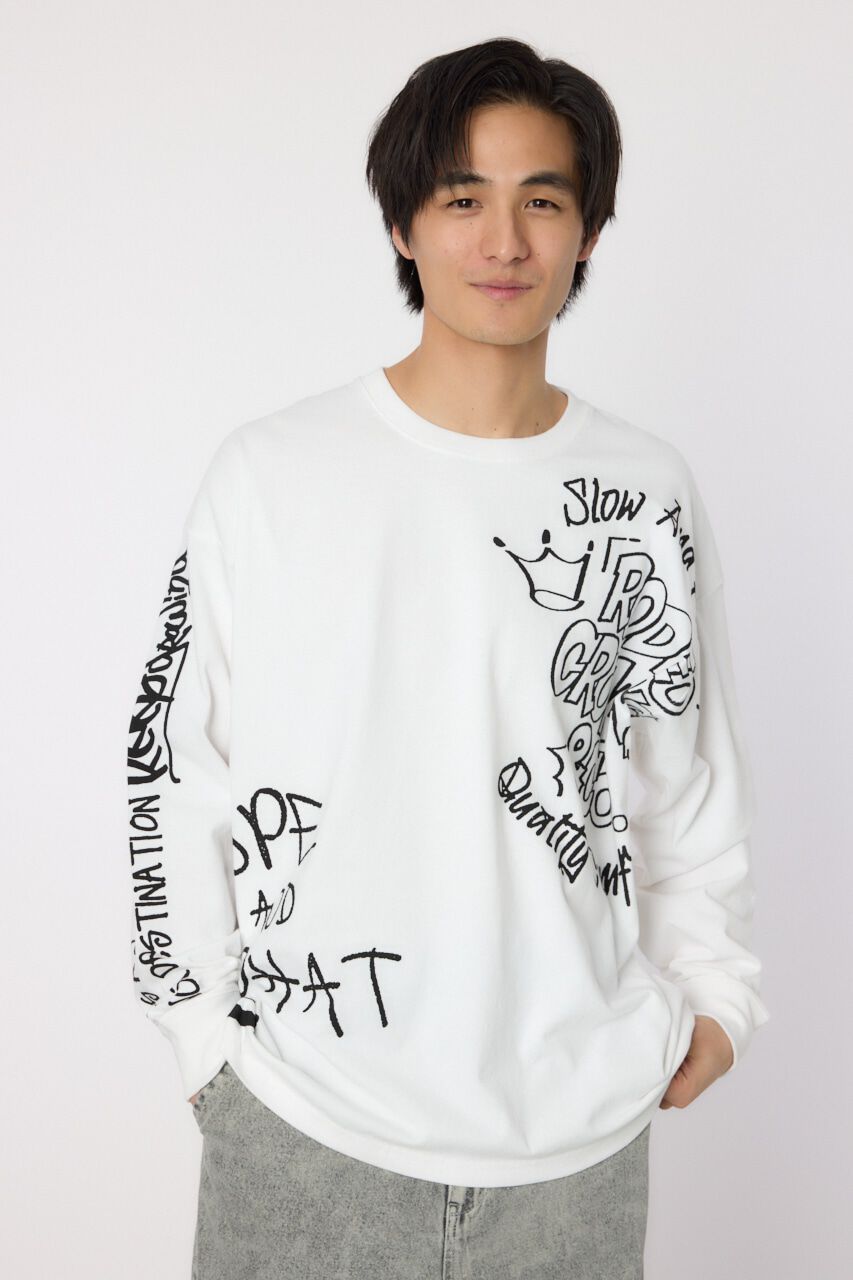 RODEO CROWNS「ランダムスケッチロングスリーブTシャツ」|Tシャツ・カットソー|