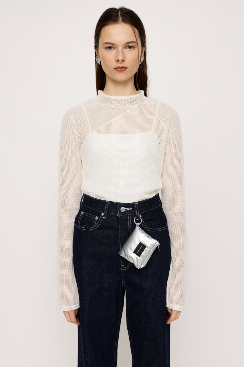 SLY「ASYMMETRY MESH L／S トップス」|Tシャツ・カットソー|WHT