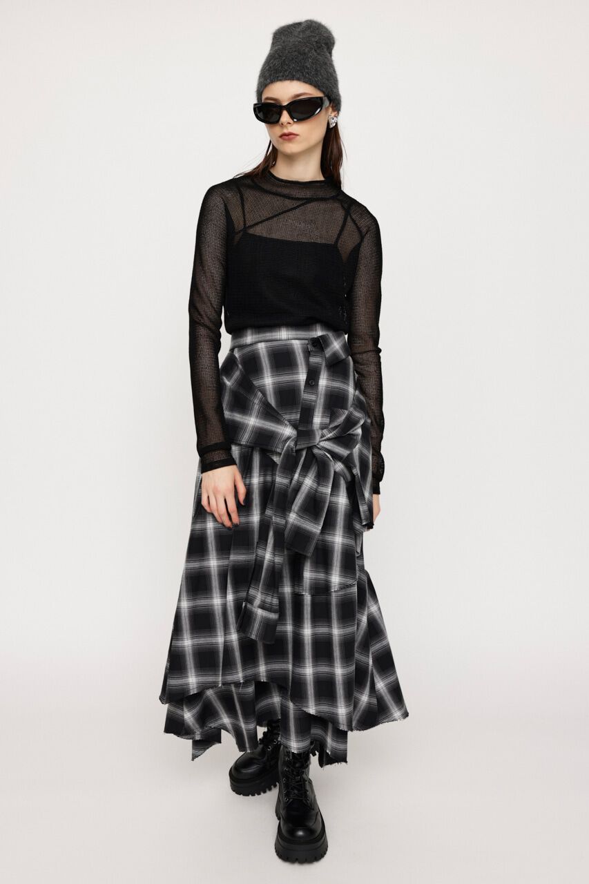 SLY「ASYMMETRY MESH L／S トップス」|Tシャツ・カットソー|