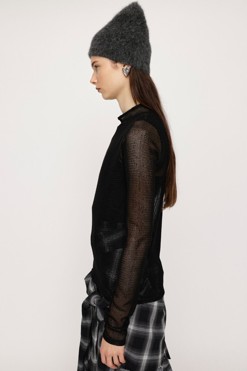 SLY「ASYMMETRY MESH L／S トップス」|Tシャツ・カットソー|