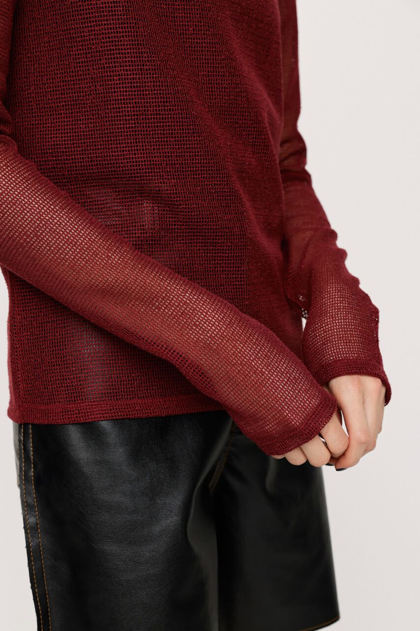SLY「ASYMMETRY MESH L／S トップス」|Tシャツ・カットソー|
