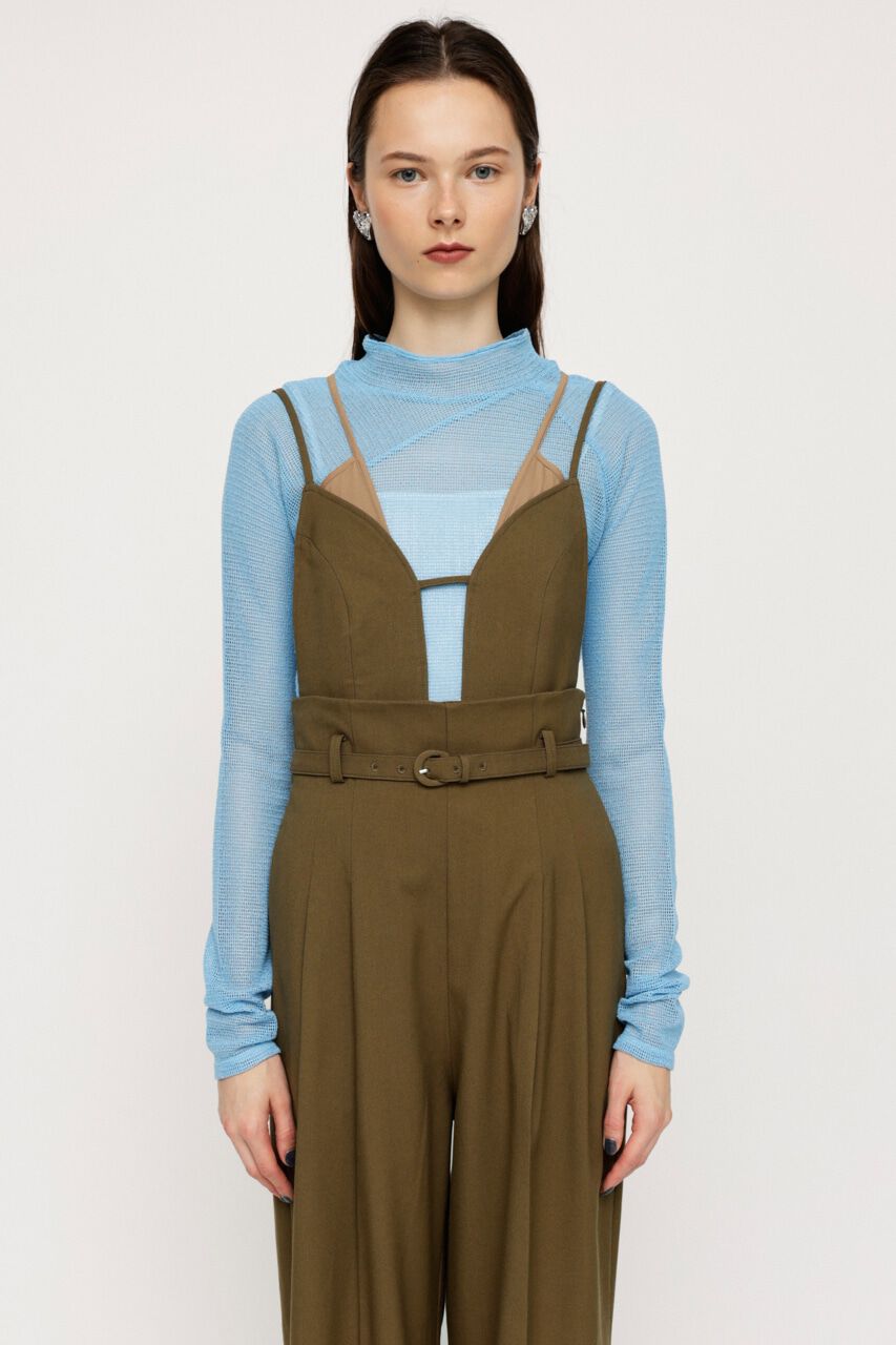 SLY「ASYMMETRY MESH L／S トップス」|Tシャツ・カットソー|L/BLU1