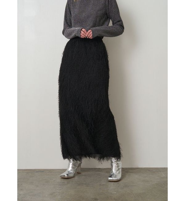 ELENDEEK「FRINGE STRAIGHT SK」|スカート|ブラック