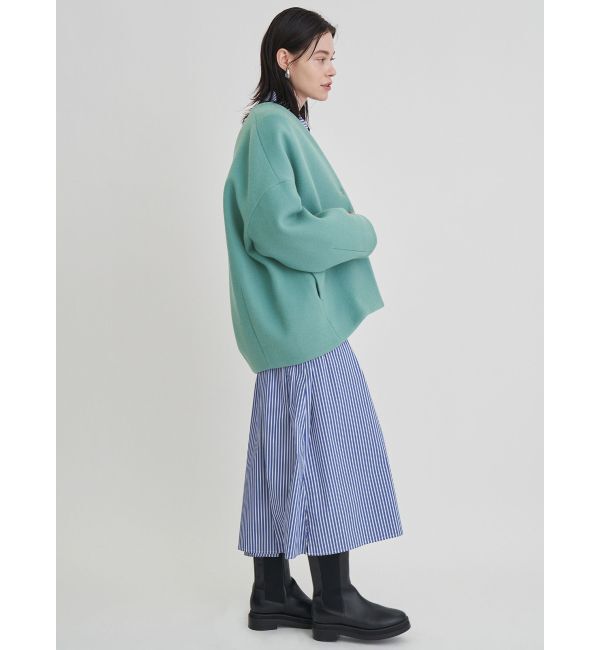 ELENDEEK「FORM SHORT WOOL CT」|ノーカラーコート|