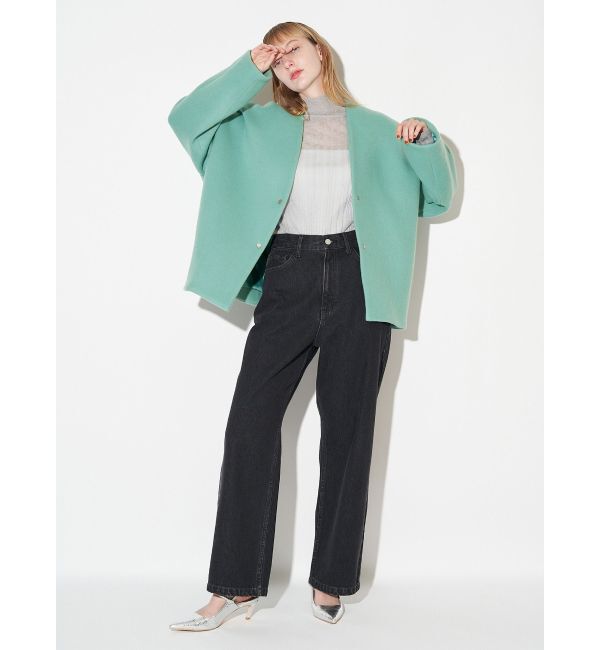 ELENDEEK「FORM SHORT WOOL CT」|ノーカラーコート|