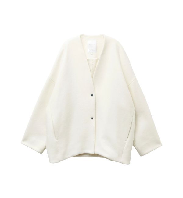 ELENDEEK「FORM SHORT WOOL CT」|ノーカラーコート|