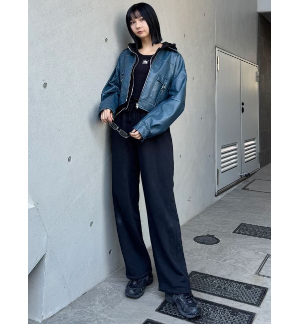 MURUA「ウォッシュフェイクレザーブルゾン」|ブルゾン・スタジャン|