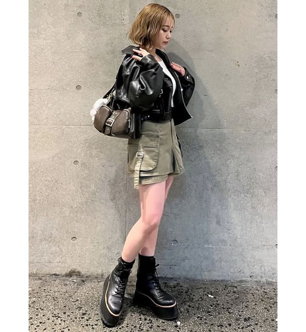 MURUA「ウォッシュフェイクレザーブルゾン」|ブルゾン・スタジャン|