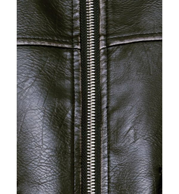 MURUA「ウォッシュフェイクレザーブルゾン」|ブルゾン・スタジャン|