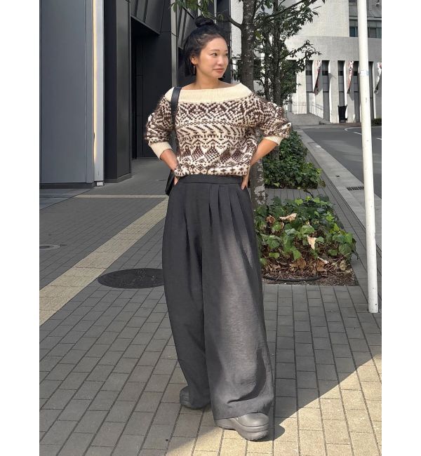 Ungrid「【WEB限定】オフショルジャカードニット」|ニット・セーター|