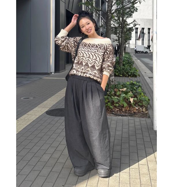 Ungrid「【WEB限定】オフショルジャカードニット」|ニット・セーター|