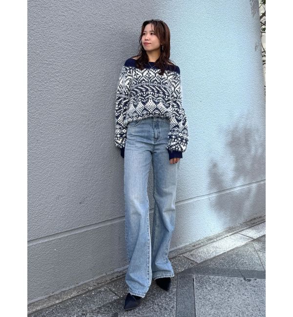 Ungrid「【WEB限定】オフショルジャカードニット」|ニット・セーター|