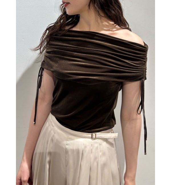 LAGUNAMOON「ライトベロアオフショルトップス」|Tシャツ・カットソー|