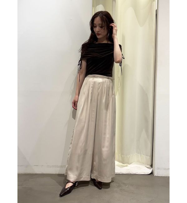 LAGUNAMOON「ライトベロアオフショルトップス」|Tシャツ・カットソー|