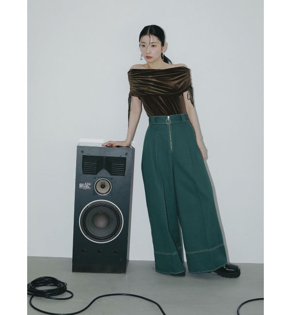 LAGUNAMOON「ライトベロアオフショルトップス」|Tシャツ・カットソー|